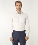 Camisa de franela de algodón blanca