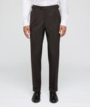 Made-to-Measure brown trousers in wool flannel