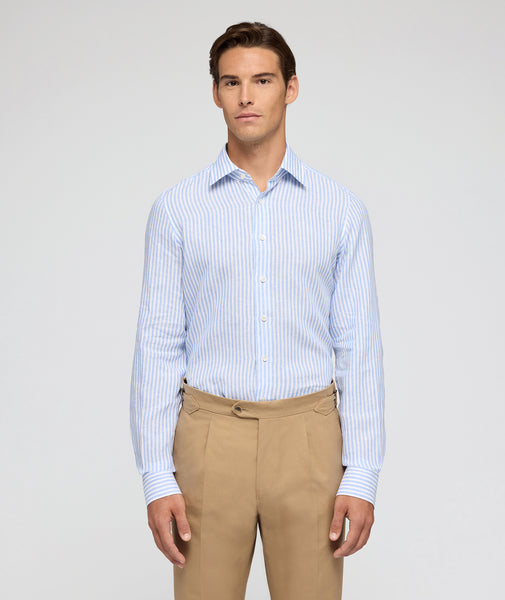 Camisa de Lino Celeste