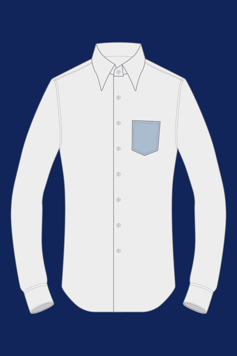 Made-to-measure shirt with pointed pocket