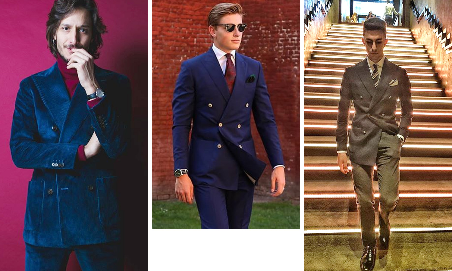 The modern double breasted suit: Italian style for 6x2, 4x2 button jackets