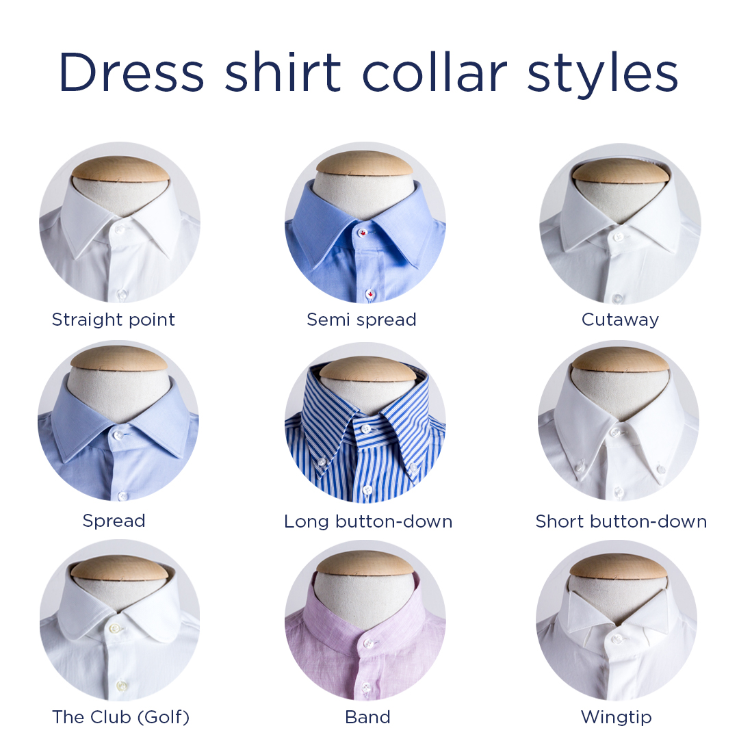 Most popular dress shirt collar styles