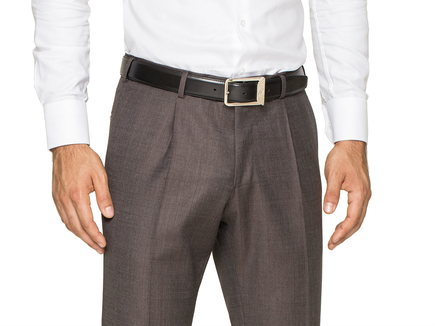 brown pleated pants