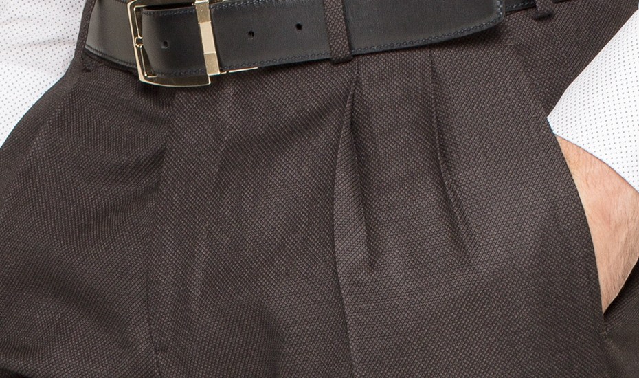 Pantalon droit avec pinces noir homme
