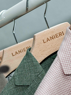 Wooden hangers for the Lanieri suits