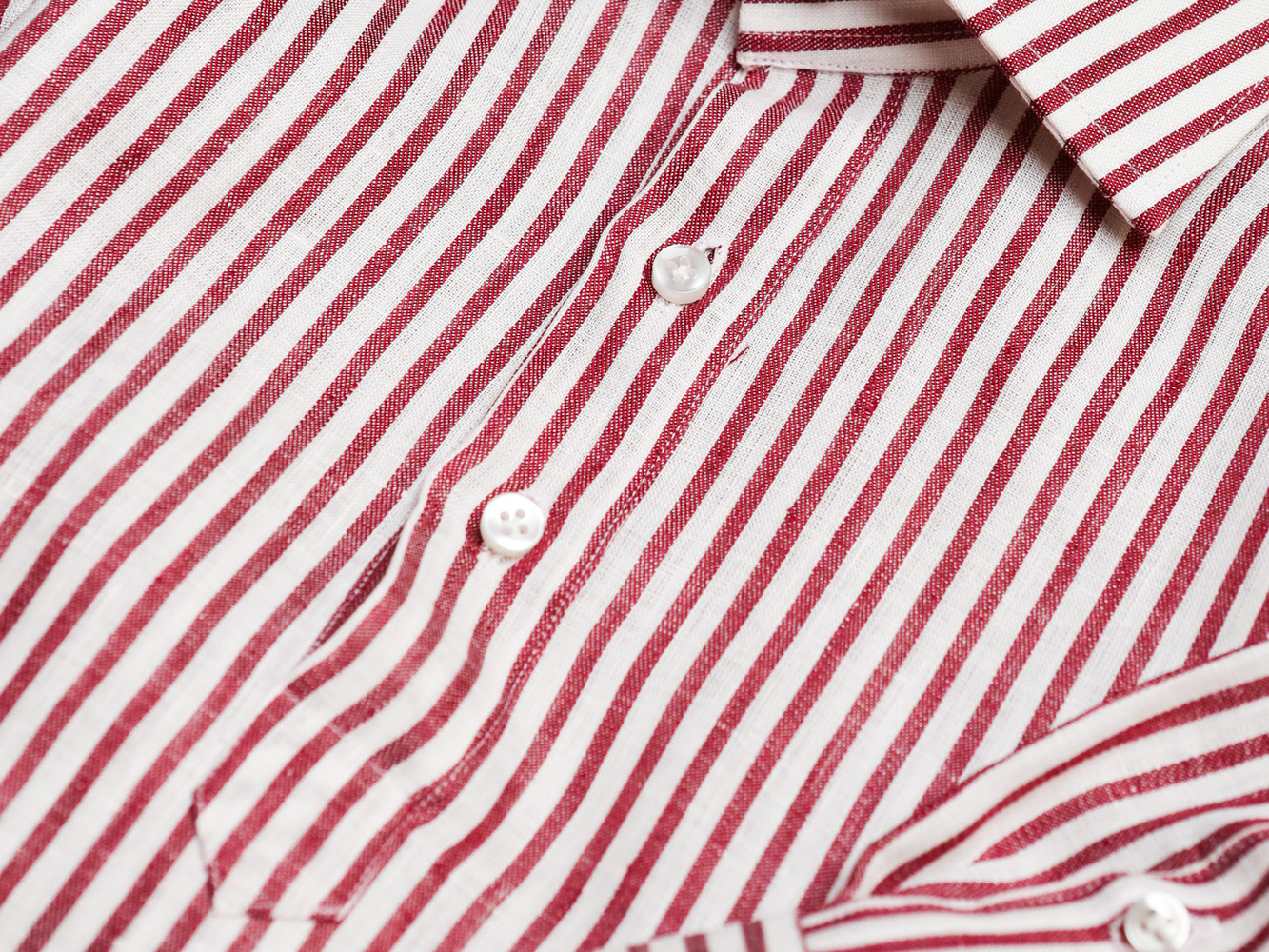 Popover cannon on white and red striped shirt