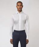Camisa de punto de algodón blanca