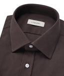 Made-to-Measure men’s dove grey shirt in cotton velvet