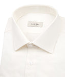 Camisa de franela de algodón blanca