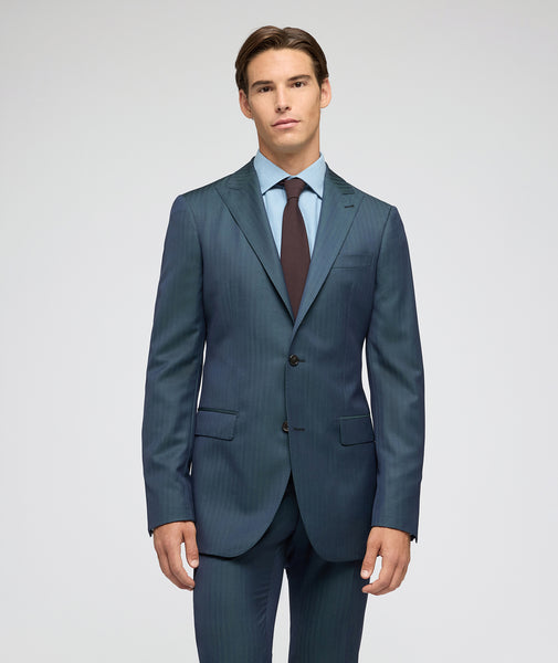 Blue-green twill wool Solaro suit