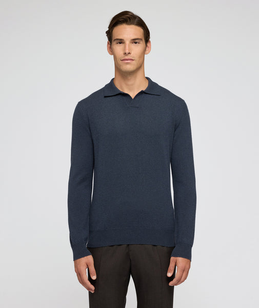 Maglione in cashmere blu petrolio