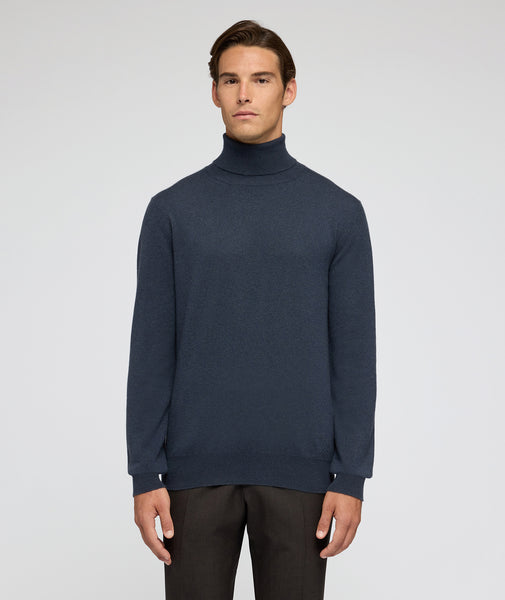 Maglione in cashmere blu petrolio