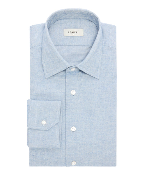 Camicia Flanella Tinta Unita Azzura