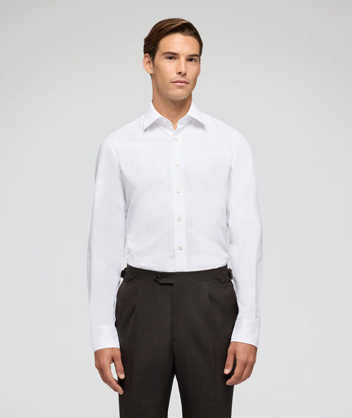 White in Cotton Oxford Men's Tailored Shirt for Ultimate Style