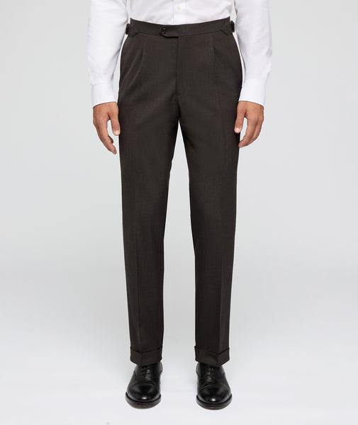 Made-to-Measure brown trousers in wool flannel