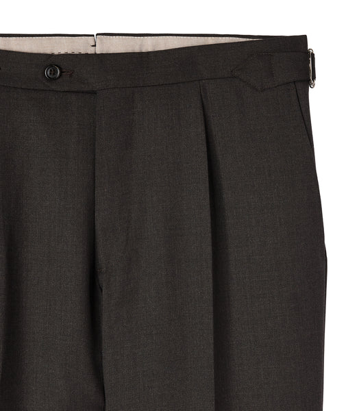 Made-to-Measure brown trousers in wool flannel