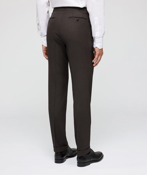 Made-to-Measure brown trousers in wool flannel