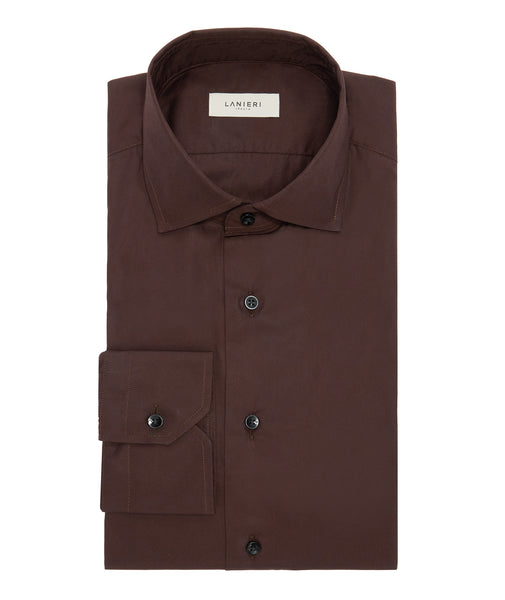 Camicia cerimonia in cotone marrone