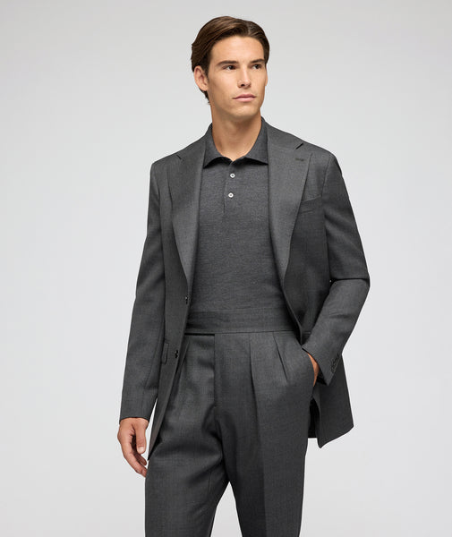Abito Su Misura da Uomo grigio in twill di lana