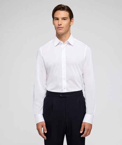 Camicia Cotone Bianco Piquet