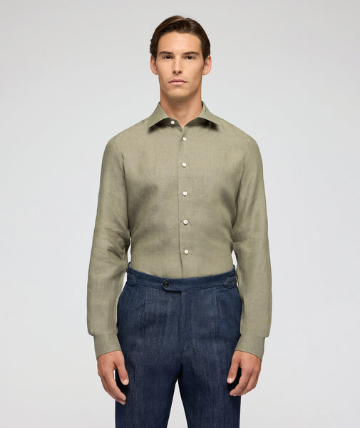 Camicia Verde Oliva Lino