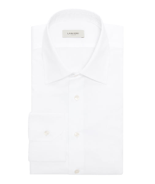 Camicia Bianca in Dobby di Cotone