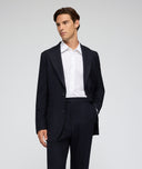Abito Blu in Twill di Lana Jersely