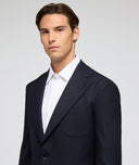 Abito Blu in Twill di Lana Jersely