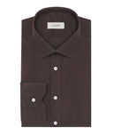 Made-to-Measure men’s dove grey shirt in cotton velvet