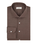 Camicia su Misura da Uomo Tabacco in Zephyr di Lino