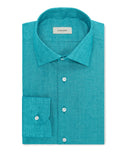 Camicia Su Misura da uomo verde in lino