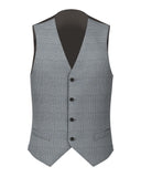 Waistcoat in light blue Prince of Wales wool