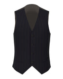 Navy and brown pinstriped wool waistcoat